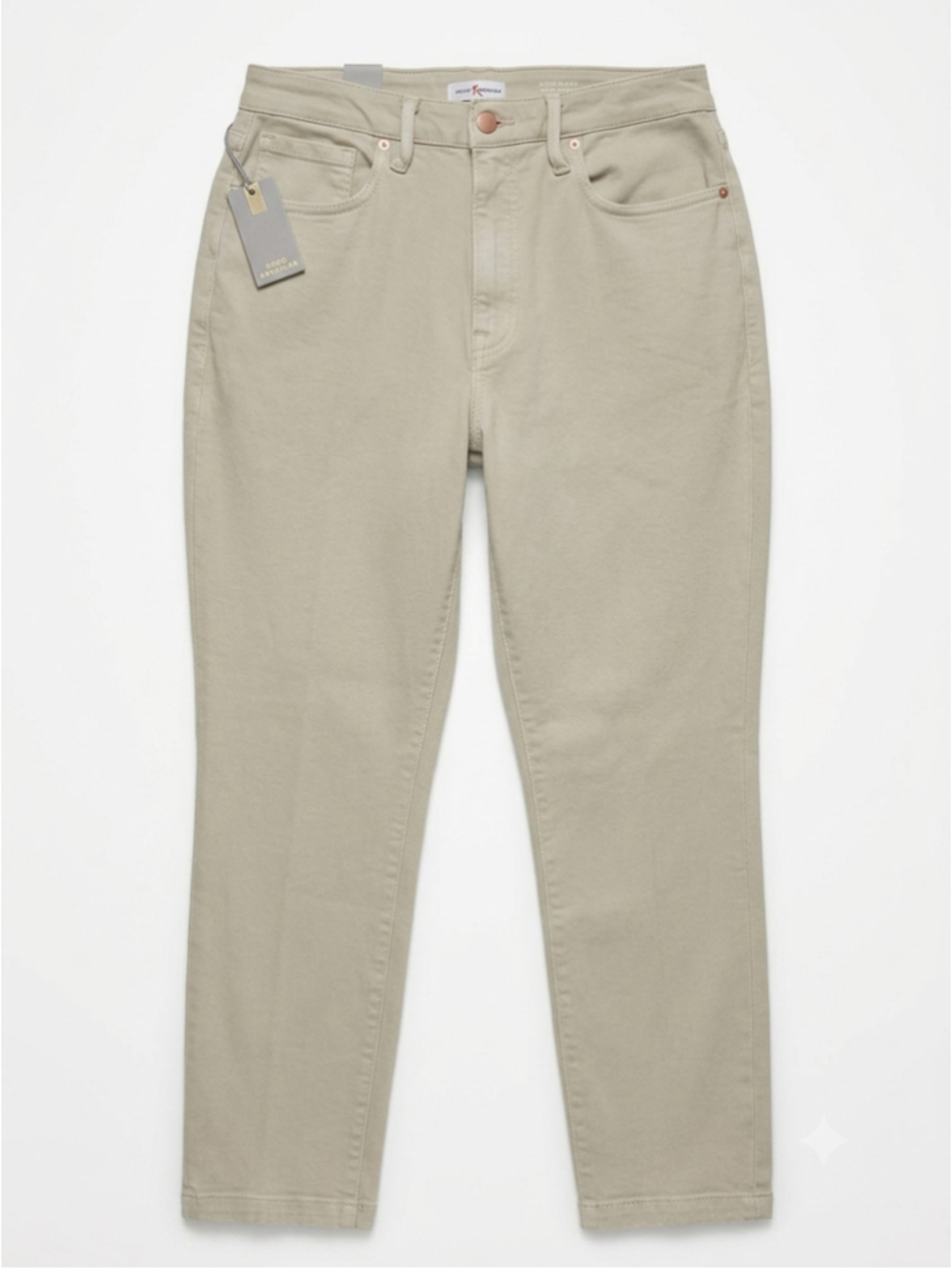 Good American Good Classic Slim Straight Jeans Bone Off White High Rise 14/32